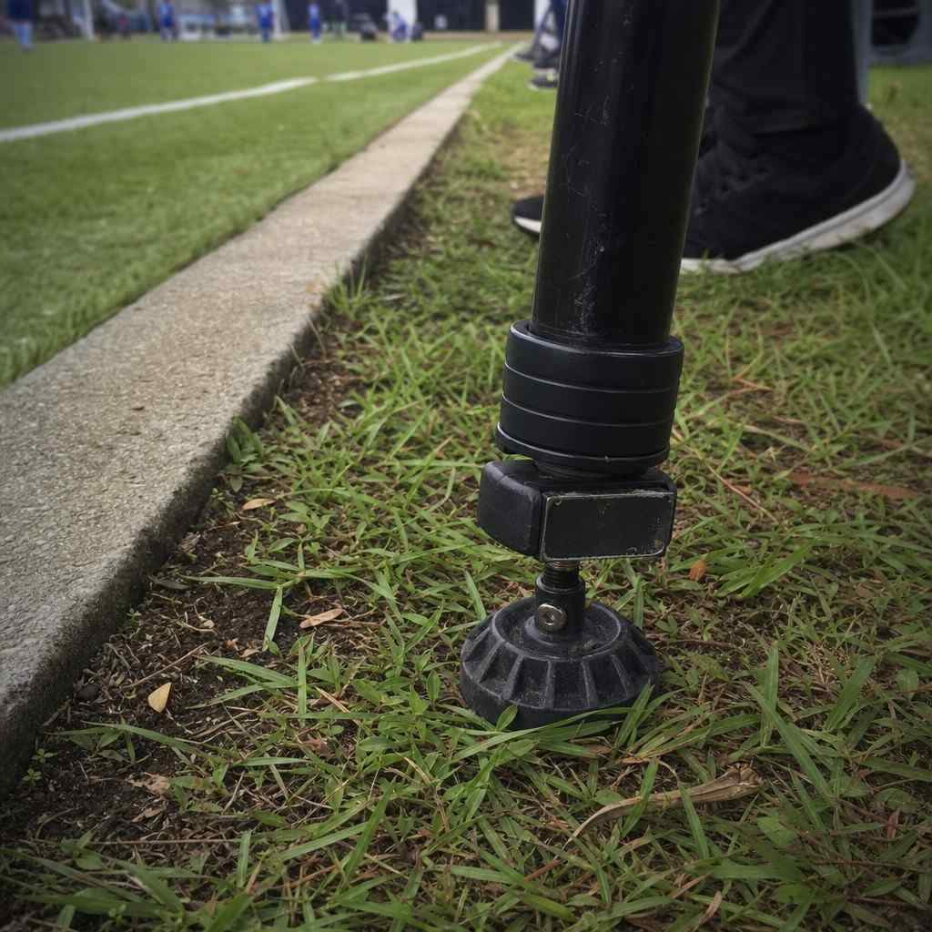 Close-up of a monopod foot planted on the ground